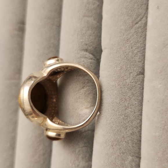 925 STERLING SILVER TIGER'S EYE CABOCHON RING. - Picture 4 of 4